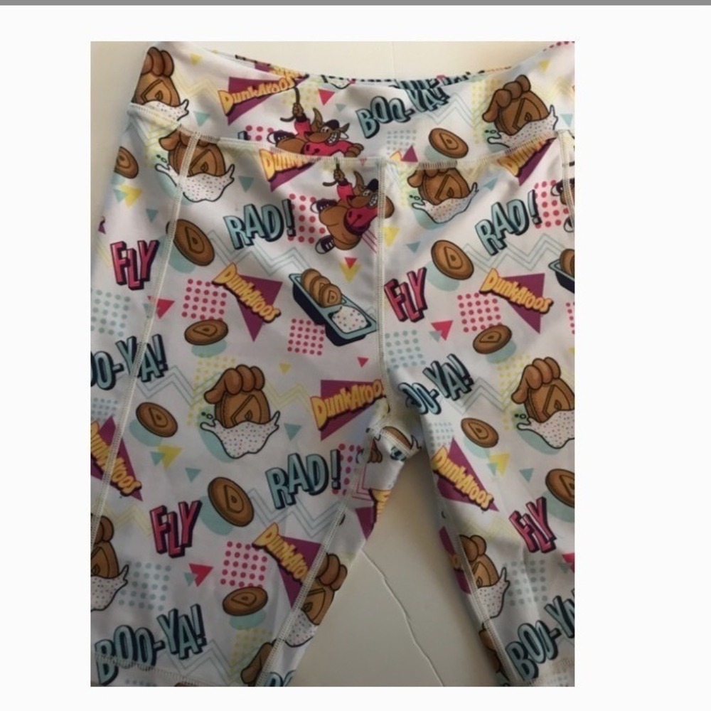 Dunkaroos 90s Retro Biker Shorts Womens Small White Lycra Spandex Athletic Rad